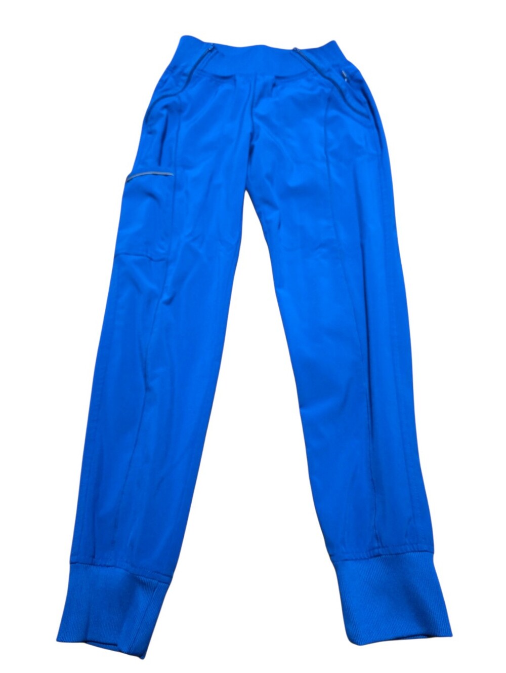 Infinity Women's 5-Pocket Rib-Knit Detail High-Rise Slim Leg Scrub Pants Size XS